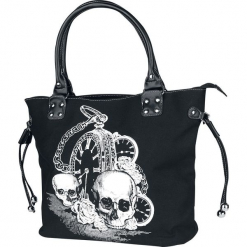 Banned Alternative Back In Black Torebka - Handbag czarny. Czarne torebki klasyczne damskie Banned Alternative, z nadrukiem, z nadrukiem. Za 121,90 zł.