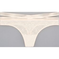 Koronkowe stringi - Beżowy. Brązowe stringi damskie Reserved, s, bez wzorów, z koronki. Za 29,99 zł.