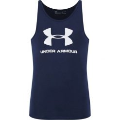 Koszulka techniczna Under Armour UA Sportstyle Logo 1329589. Niebieskie koszulki męskie Under Armour, m, bez wzorów, z bawełny, polo, bez rękawów. Za 89,00 zł.