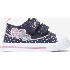 Granatowe Trampki Menodice. Niebieskie trampki dziewczęce Born2be, z aplikacjami, z gumy, przed kostkę, na rzepy. Za 39,99 zł.