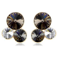 Kolczyki damskie: Pozłacane kolczyki-wkrętki z kryształkami Swarovski