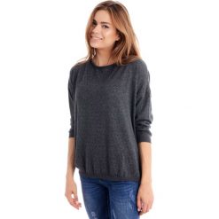 Sweter - 8-838 GRI MED. Szare swetry damskie Unisono, s, bez wzorów, z bawełny, klasyczne, bez rękawów, bez kaptura. Za 59,00 zł.