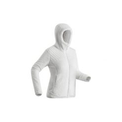 Kurtka polarowa turystyczna SH100 ultra-warm damska. Szare kurtki damskie QUECHUA, na zimę, s, bez wzorów, z poliesteru, długie, bez kaptura. Za 129,99 zł.