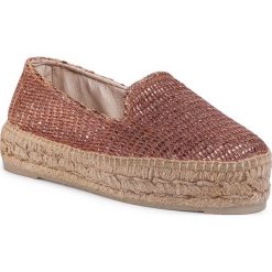 Espadryle MANEBI - Slippers D F 0.2 D0 Rose Gold. Różowe espadryle damskie Manebi, bez wzorów, z tworzywa sztucznego, bez obcasa, na płaskiej podeszwie. Za 489,00 zł.