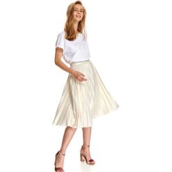 Elegancka plisowana spódnica. Brązowe spódniczki damskie Top Secret, na lato, bez wzorów, eleganckie, rozkloszowane. W wyprzedaży za 99,99 zł.