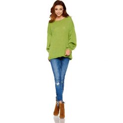 Sweter z wyjątkowymi rękawami zielony ANGEL. Żółte swetry damskie Lemoniade, na zimę, s, bez wzorów, z jeansu, bez rękawów, bez kaptura. Za 139,90 zł.