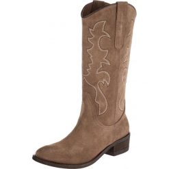 Kentucky's Western Kowbojki i Buty motocyklowe vison. Brązowe kowbojki damskie marki Kentucky's Western, z materiału. Za 549,00 zł.