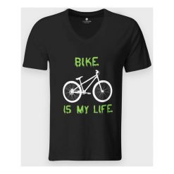 Koszulka męska v-neck Bike is my life. Koszulki męskie MegaKoszulki, m, bez wzorów, z bawełny, klasyczne, bez kołnierzyka, bez rękawów. Za 59,90 zł.