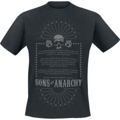 Sons Of Anarchy Anarchist Rules T-Shirt czarny. Czarne t-shirty męskie z nadrukiem Sons Of Anarchy, s, z okrągłym kołnierzem. Za 32,90 zł.