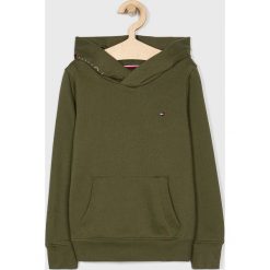 Tommy Hilfiger - Biżuteria dziecięca 128 - 176 cm. Zielona bluzy chłopięce TOMMY HILFIGER, bez wzorów, z elastanu, bez rękawów, z kapturem. Za 239,90 zł.