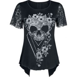 Outer Vision Dead Crown Koszulka damska czarny. Czarne koszulki damskie marki Outer Vision, l, z nadrukiem, z koronki, z dekoltem na plecach. Za 144,90 zł.