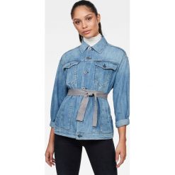 G-Star Raw - Kurtka jeansowa. Niebieskie kurtki damskie G-Star RAW, s, w paski, z bawełny, retro, krótkie. Za 559,90 zł.