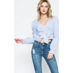 Missguided - Bluzka. Niebieskie bluzki damskie marki Missguided, na co dzień, bez wzorów, z bawełny, casualowe, bez kołnierzyka, bez rękawów. W wyprzedaży za 39,90 zł.