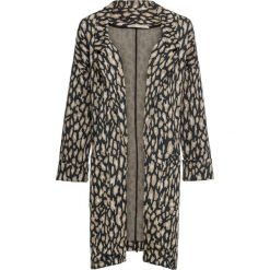 Płaszcz dresowy bonprix w cętki leoparda. Szare jeansy damskie marki bonprix, bez wzorów, z dzianiny, bez kaptura. Za 124,99 zł.