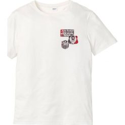 T-shirt bonprix biel wełny. Białe t-shirty męskie bonprix, xxl, bez wzorów, z wełny, z okrągłym kołnierzem. Za 24,99 zł.
