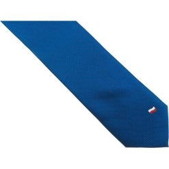 Niebieski krawat męski z flagą D239. Niebieskie krawaty męskie Modini Moda Męska, na co dzień, bez wzorów, z tkaniny, casualowe. Za 49,50 zł.