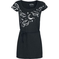 Harry Potter Schnatz Sukienka czarny. Czarne sukienki z falbanami marki Harry Potter, xl, z nadrukiem, z okrągłym kołnierzem. Za 99,90 zł.