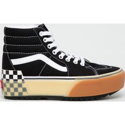 Vans - Trampki. Czarne trampki i tenisówki damskie Vans, bez wzorów, ze skóry, na sznurówki. Za 399,90 zł.