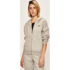 Reebok - Bluza. Szare bluzy damskie Reebok, s, bez wzorów, z elastanu, bez rękawów, z kapturem. Za 199,90 zł.
