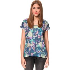 T-shirty damskie: Koszulka „Bladina” w kolorze granatowym ze wzorem