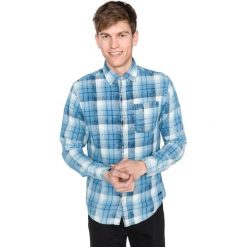 Jack & Jones Knox Koszula Niebieski. Niebieskie koszule męskie Jack & Jones, l, w kratkę, z bawełny, bez kołnierzyka, z długim rękawem. Za 178,95 zł.