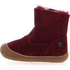 Skórzane botki "Cot" w kolorze bordowym. Czerwone buciki niemowlęce Naturino, z wełny, bez zapięcia. W wyprzedaży za 175,95 zł.