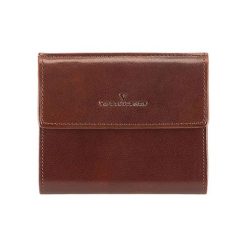 Portfele męskie: Skórzany portfel w kolorze brązowym – (D)10 x (S)11 cm