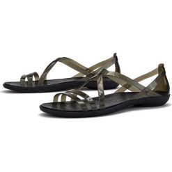 CROCS ISABELLA STRAPPY > 204915-001. Klapki damskie Crocs, w paski, bez obcasa. W wyprzedaży za 169,99 zł.