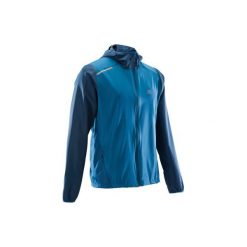 Kurtka do biegania RUN WIND męska. Niebieskie kurtki do biegania męskie KALENJI, m, z materiału. Za 49,99 zł.