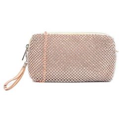 Kopertówki damskie: Kopertówka w kolorze szampańskim – (D)21,5 x (S)13 cm