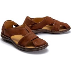 ENZO PERUZZI 689 814 brąz, sandały męskie. Sandały męskie Enzo Peruzzi, ze skóry, bez zapięcia. Za 209,90 zł.