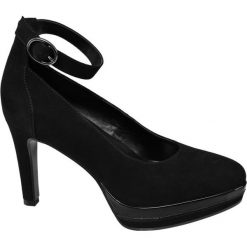 Szpilki damskie Catwalk czarne. Czarne szpilki Catwalk, bez wzorów, ze skóry, bez obcasa, na obcasie, bez zapięcia. Za 119,90 zł.