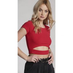 Czerwony T-shirt Aethegale. Czerwone bluzki damskie Renee, s, bez wzorów, z dzianiny, wakacyjne, z okrągłym kołnierzem, z krótkim rękawem. Za 39,99 zł.