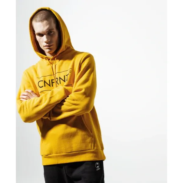 Confront Bluza Essential Ylw Hoody , żółty, rozmiar XL. Żółte bluzy męskie Confront, xl, bez wzorów, z bawełny, z kapturem, bez rękawów, bez kaptura. W wyprzedaży za 143,99 zł.