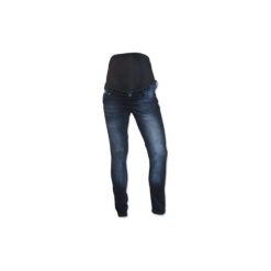 Queen Mum Spodnie jeansowe dla kobiet w ciąży SLIMFIT dark blue - niebieski - Gr.31. Niebieskie jeansy damskie Queen Mum, z elastanu. Za 264,89 zł.