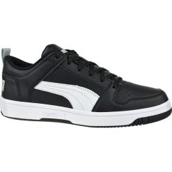 Puma Rebound LayUp SL 369866-02 buty sneakers męskie czarne 46. Czarne buty sportowe męskie Puma, ze skóry, bez zapięcia, do koszykówki. W wyprzedaży za 179,99 zł.