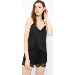 Etam - Top piżamowy Karma. Czarne piżamy damskie Etam, xs, bez wzorów, z elastanu, bez kołnierzyka. Za 89,90 zł.