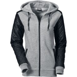 Urban Classics Ladies Diamond Leather Imitation Sleeve Zip Hoody Bluza z kapturem rozpinana damska szary/czarny. Czarne bluzy rozpinane damskie marki Urban Classics, l, z poliesteru, z kapturem. Za 144,90 zł.