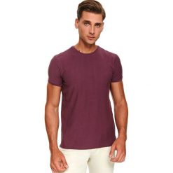 T-shirt ze strukturalnej dzianiny. Fioletowe t-shirty męskie Top Secret, na zimę, m, bez wzorów, z dzianiny, bez kołnierzyka, krótkie. W wyprzedaży za 24,99 zł.