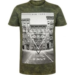 Męski T-shirt dekatyzowany Manhattan. Zielone t-shirty męskie Morillo, na lato, m, bez wzorów, z bawełny, bez kołnierzyka. Za 29,99 zł.