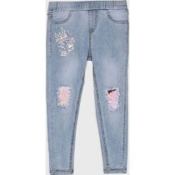 Desigual - Jeansy dziecięce 104-140 cm. Niebieskie jeansy dziewczęce Desigual, bez wzorów, z elastanu. W wyprzedaży za 139,90 zł.