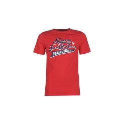 T-shirty z krótkim rękawem Jack Jones JJELOGO. Czerwone t-shirty męskie Jack & Jones, s, bez wzorów, bez kołnierzyka, krótkie. Za 59,00 zł.