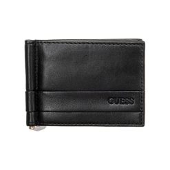 Etui na karty w kolorze czarnym - (S)11 x (W)8 cm. Czarne portfele męskie Guess, bez wzorów, ze skóry. W wyprzedaży za 169,95 zł.