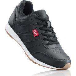 Sneakersy skórzane bonprix czarny. Czarne buty sportowe damskie bonprix. Za 109,99 zł.