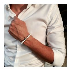 Bransoletka męska GOLDEN HERMANO. Żółte bransoletki męskie DIZARRO, z kryształem, złote. Za 180,00 zł.