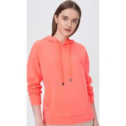 Bluza basic z kapturem - Pomarańczowy. Pomarańczowe bluzy damskie Sinsay, s, bez wzorów, bez rękawów, z kapturem. Za 39,99 zł.