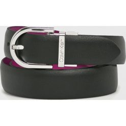 Calvin Klein - Pasek skórzany dwustronny. Czarne paski damskie marki Calvin Klein, w paski, ze skóry. Za 299,90 zł.