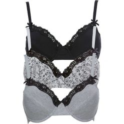 Biustonosz (3 szt.) bonprix czarno-jasnoszary melanż. Biustonosze bonprix. Za 74,97 zł.