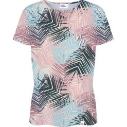 Bluzki z falbaną: Colour Pleasure Koszulka damska CP-030 280 niebiesko-różowa r. M/L