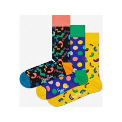 Happy Socks Happy Birthday 3-pack Skarpetki Czarny Niebieski Żółty. Żółte skarpetki męskie Happy Socks, bez wzorów, z elastanu. Za 144,95 zł.